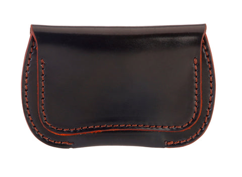 Button Coin Leather Wallet - Horween Black Shell Cordovan