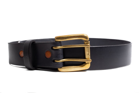 Leather 2 Prong Belt - Black